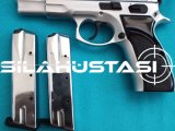 RUHSATLI CZ 75B SIFIR AYARINDA  97 TUTULAN MODELİ YENİ KROM KAPLAMA YAPILDI PIRIL PIRIL ÇİFT ŞARJÖR